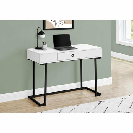 DAPHNES DINNETTE 42 in. Metal Computer Desk White & Black DA3071221